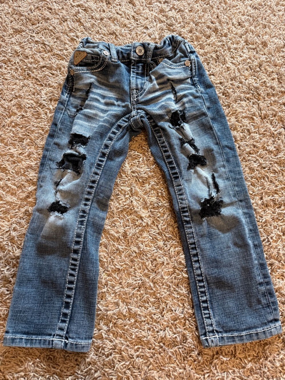 Salvage Kids Dark Blue Distressed Denim Jeans